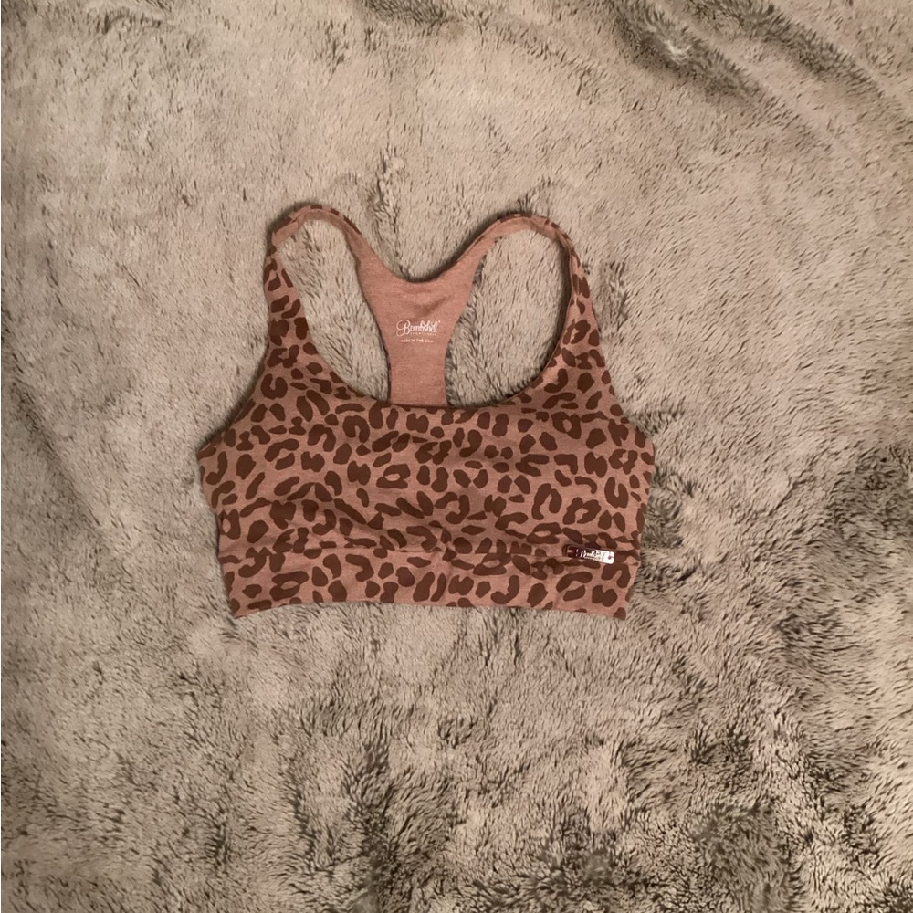 Bombshell Sportswear Brown Leopard Print Sports Bra